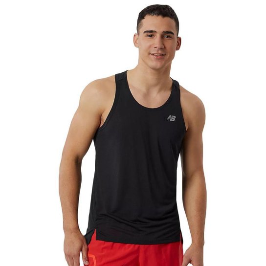 REGATA NEW BALANCE ACCELERATE SINGLET MASCULINA - Preto Menor preço em REGATA NEW BALANCE ACCELERATE SINGLET MASCULINA - Preto