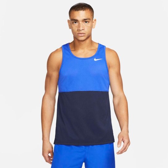Regata Nike Breathe Masculina - Azul Menor preço em Regata Nike Breathe Masculina - Azul