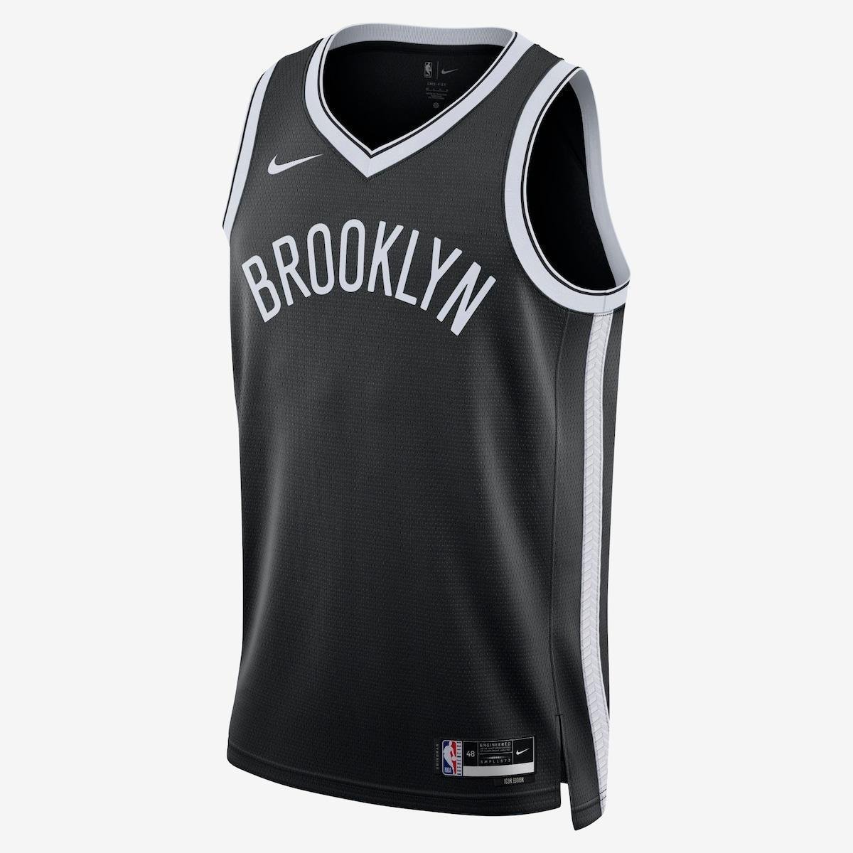 Regata Nike Brooklyn Nets Icon Edition 202324 Masculina Preto