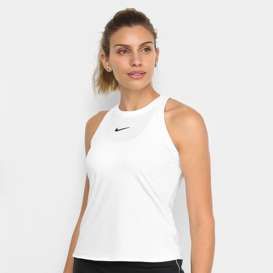 Regata Nike Court Dry Tank Feminina - Branco+Preto