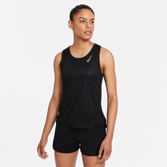 Regata Nike Dri-fit Race Singlet Feminina - Preto+Prata é boa?