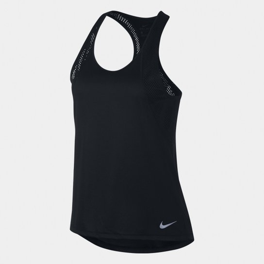 Regata Nike Dri-Fit Run Feminina - Preto Menor preço em Regata Nike Dri-Fit Run Feminina - Preto