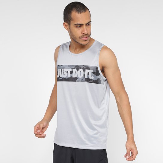 Regata Nike JDI DRI-Fit Camo Masculina - Azul Menor preço em Regata Nike JDI DRI-Fit Camo Masculina - Azul