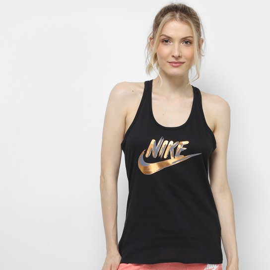 Regata Nike W Nsw Racer Metallic Feminina - Preto