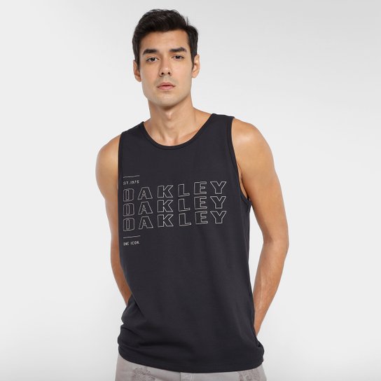 Regata Oakley Bark Cooled Grx Masculina - Preto Menor preço em Regata Oakley Bark Cooled Grx Masculina - Preto