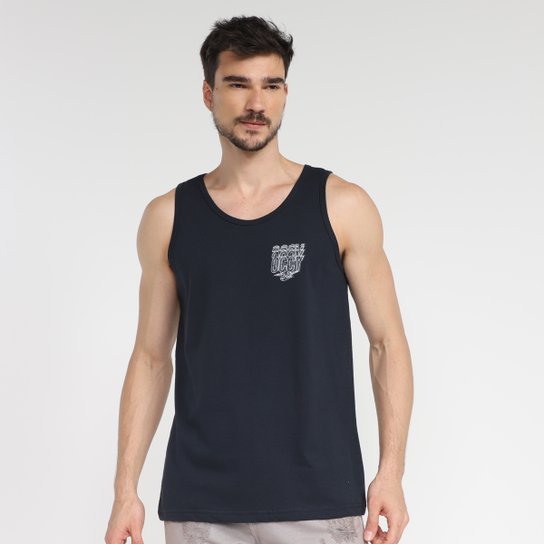 Regata Occy Manu Estampada Masculina - Marinho Menor preço em Regata Occy Manu Estampada Masculina - Marinho