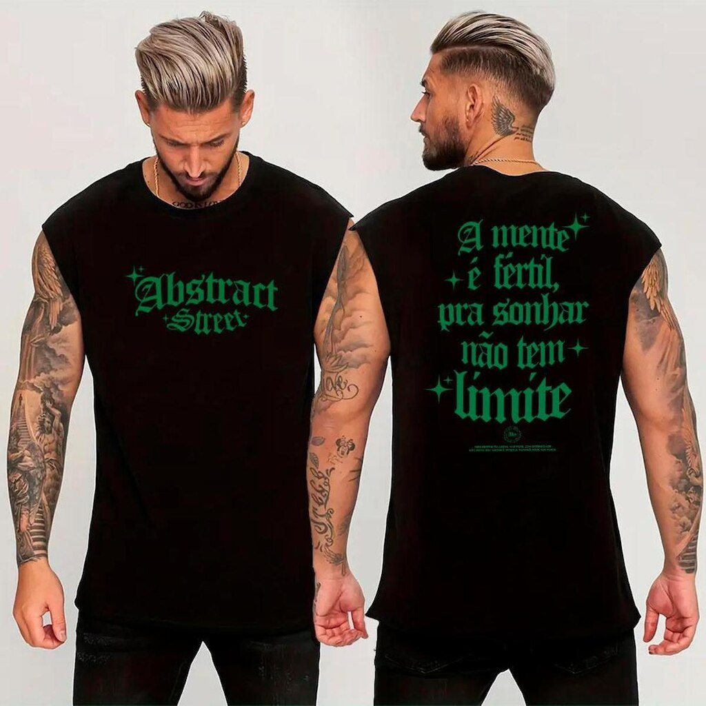 Regata Oversized Masculina‎ A Mente É Fertil Musica Street Style Abstract