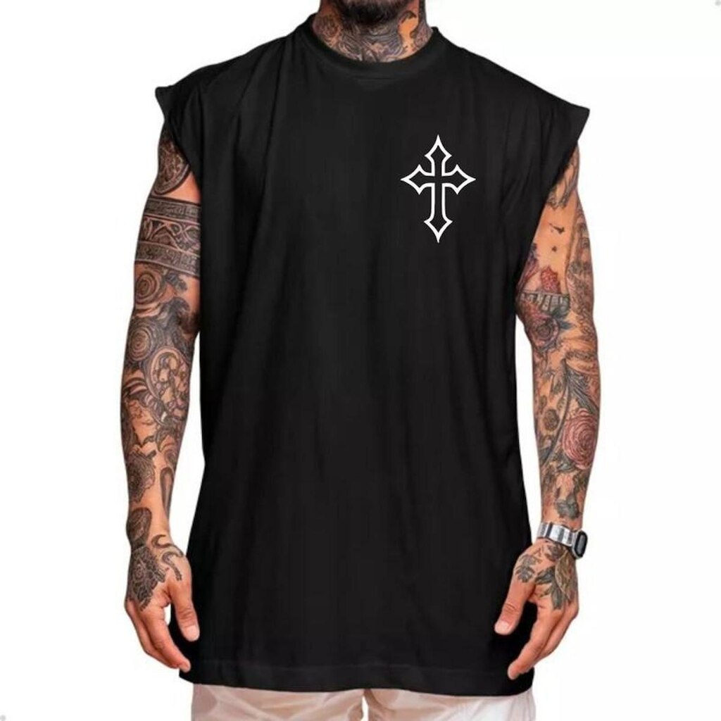 Regata Oversized Masculina Algodão Premium Cruz
