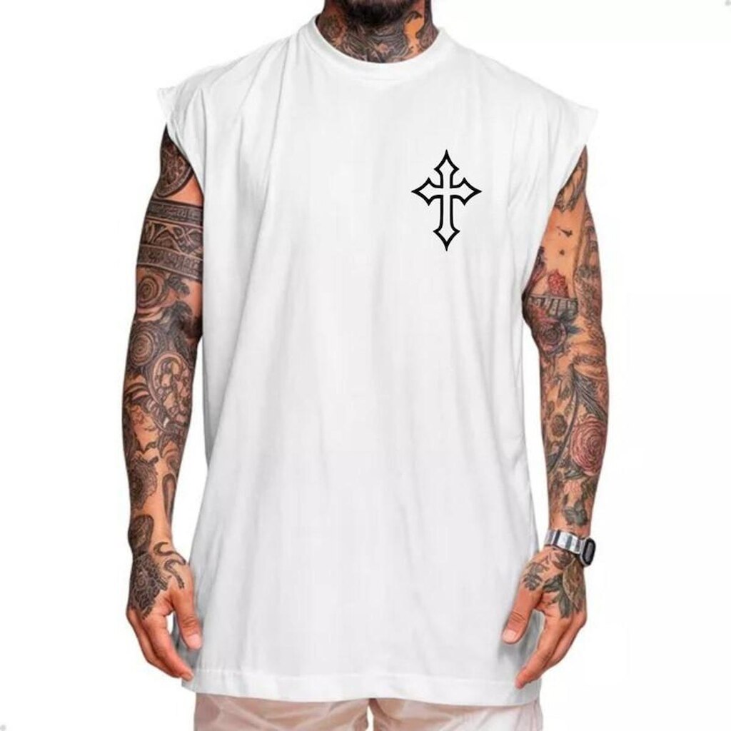 Regata Oversized Masculina Algodão Premium Cruz