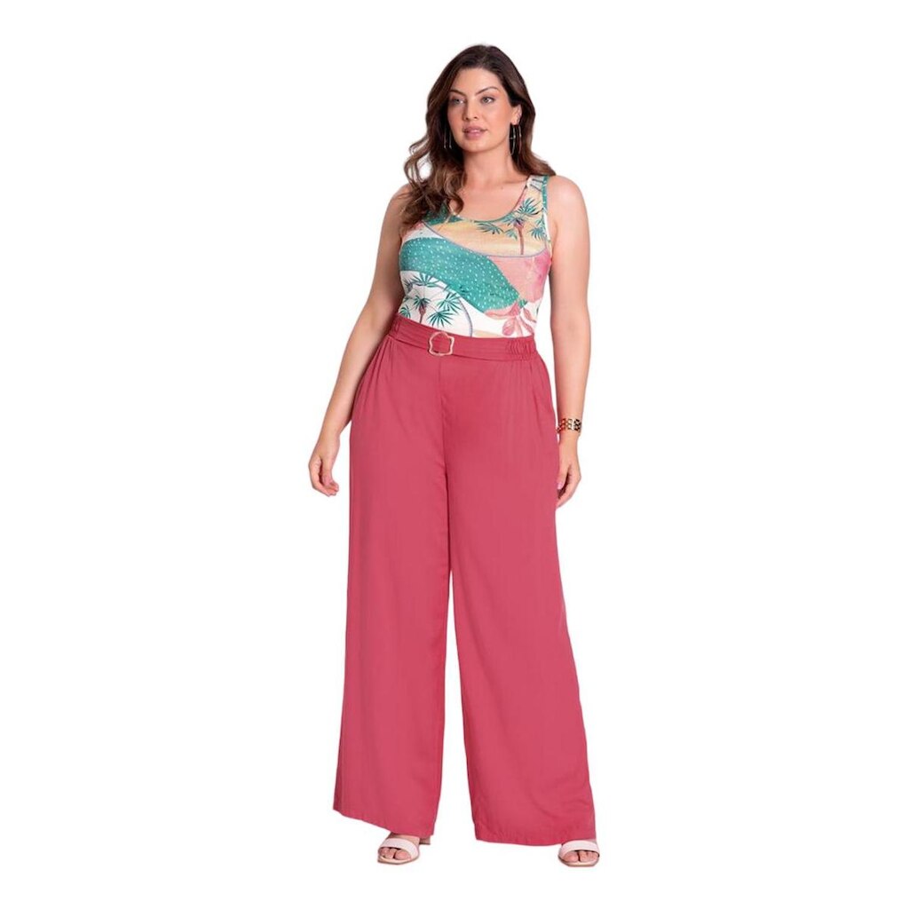 Regata Plus Size Lunender Estampada Verde Tam. P