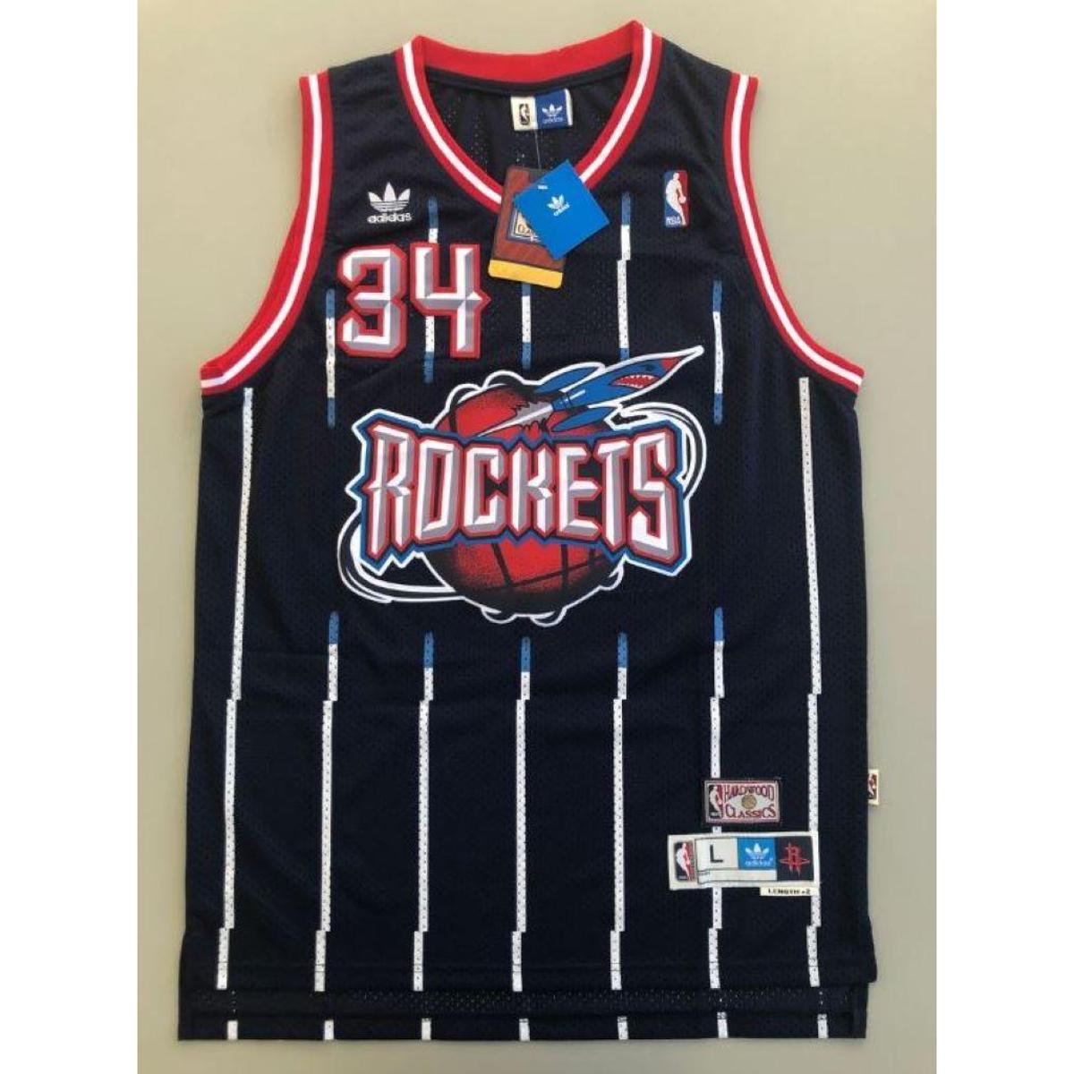 Regata Retrô Nba Houston Rockets #34 - Hakeem Olajuwon (Adidas