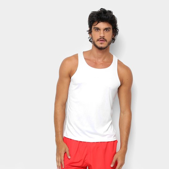 Regata Speedo Basic Interlock Masculina - Branco Menor preço em Regata Speedo Basic Interlock Masculina - Branco