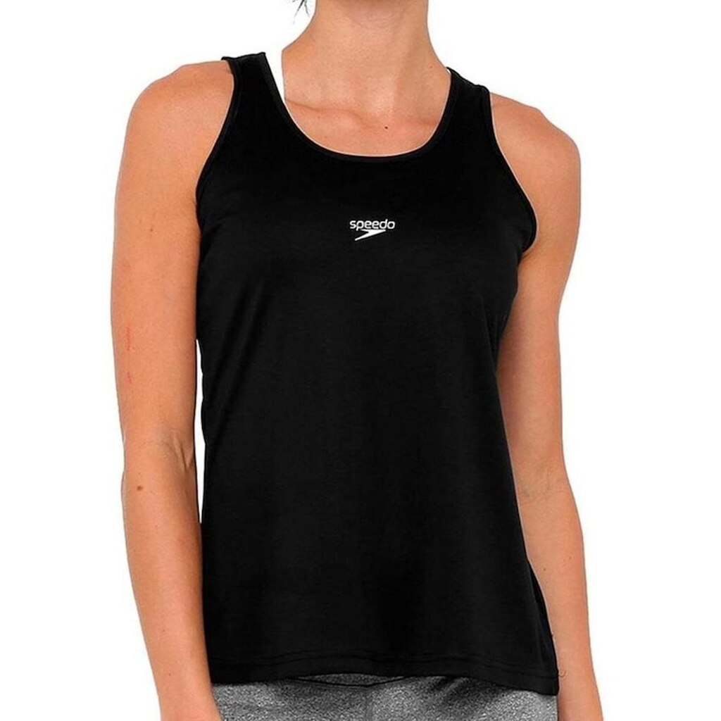 Regata Speedo Longa Interlock Feminino - Preto