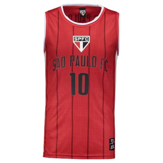 Regata SPR São Paulo Basquete 10 Masculino - Vermelho e Branco - Vermelho+Branco Menor preço em Regata SPR São Paulo Basquete 10 Masculino - Vermelho e Branco - Vermelho+Branco