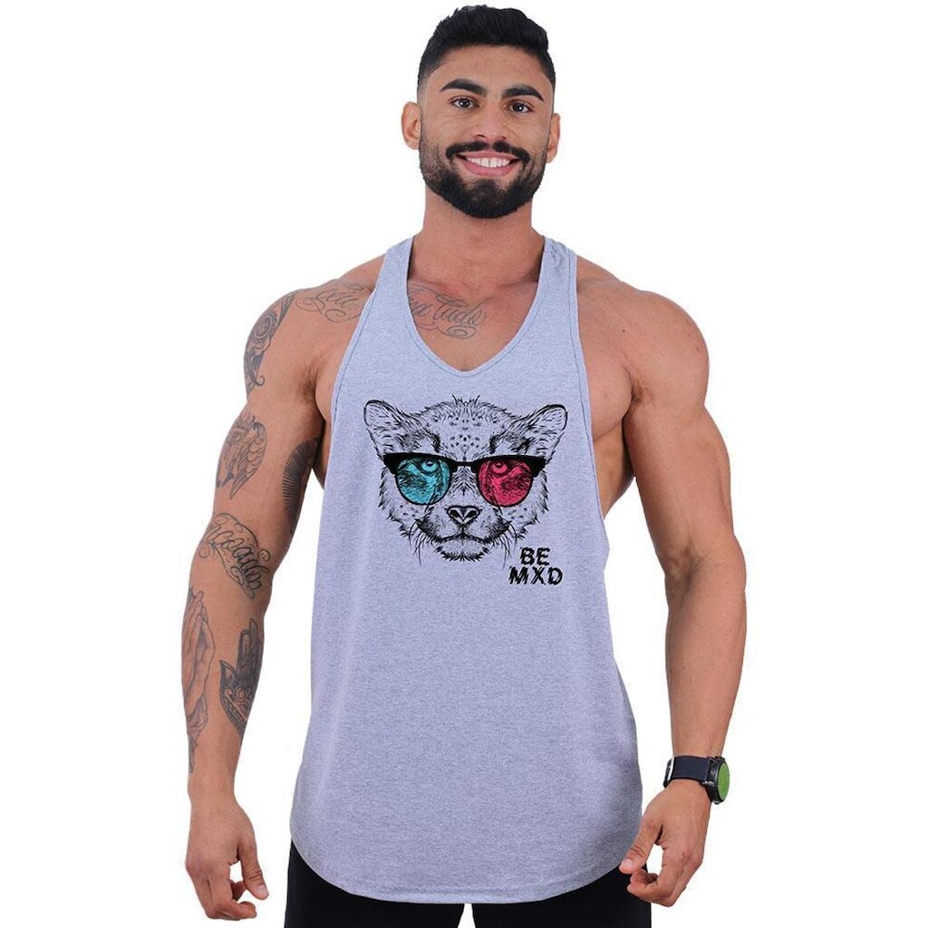 Regata Super Cavada Masculina MXD Conceito Leopardo de Óculos