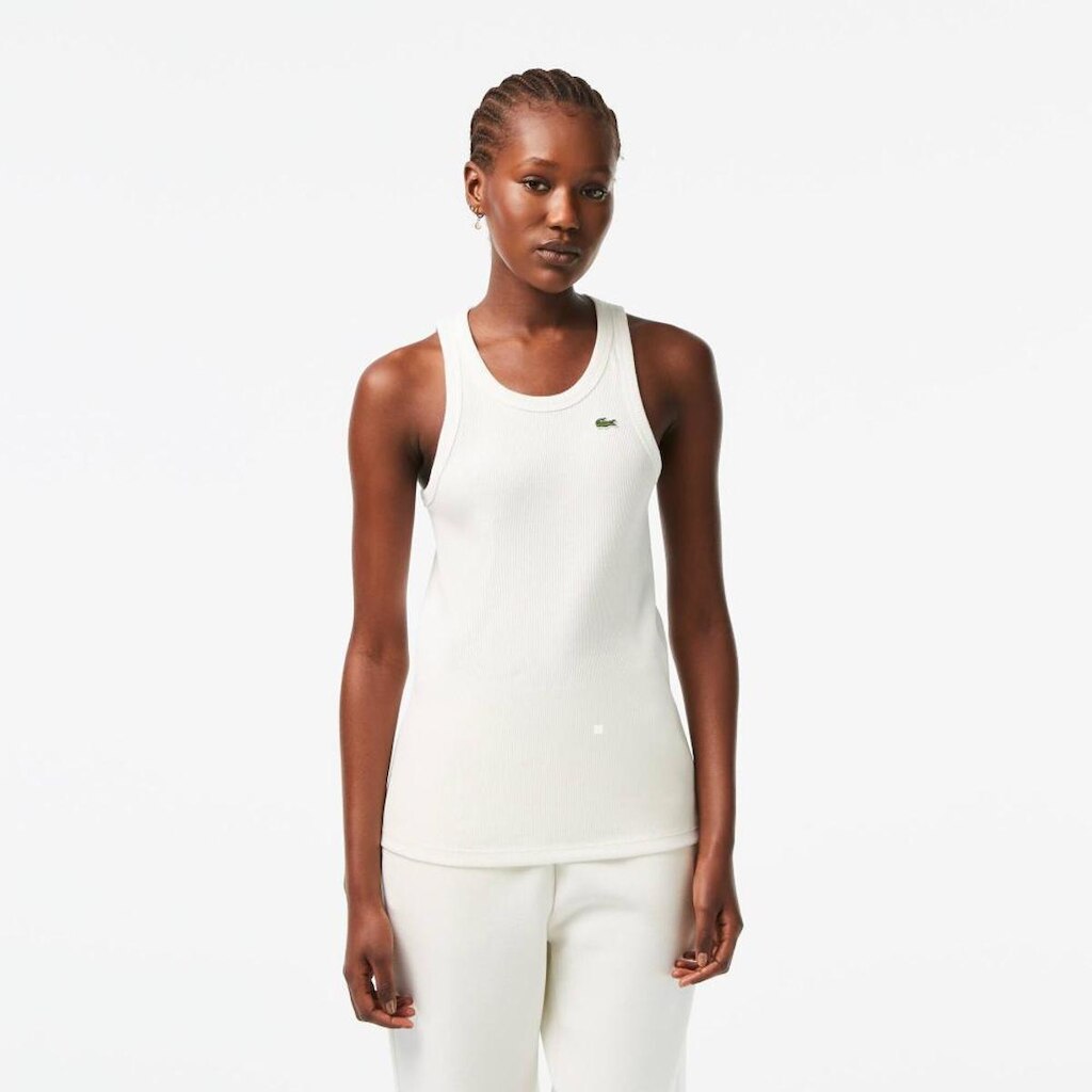 Regata Top feminino Lacoste Slim Fit em algodão orgânico