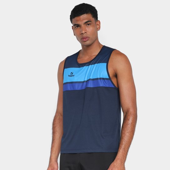Regata Topper Treino Fresh Masculina - Azul Royal Menor preço em Regata Topper Treino Fresh Masculina - Azul Royal