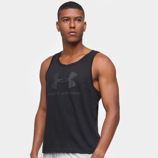 Regata Under Armour Sports Logo Masculina - Preto Menor preço em Regata Under Armour Sports Logo Masculina - Preto