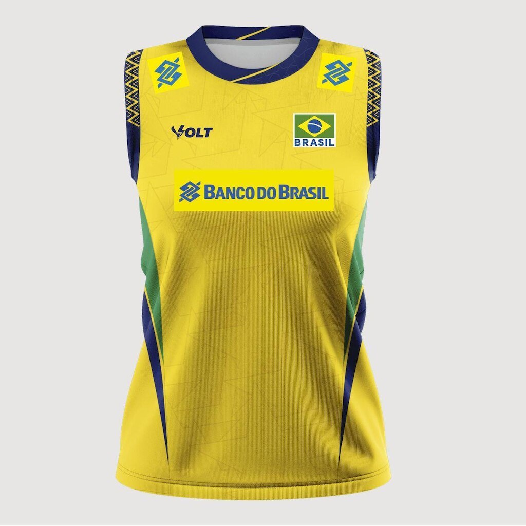 Regata Vôlei Volt Brasil CBV 2025 Oficial Masculina Amarela