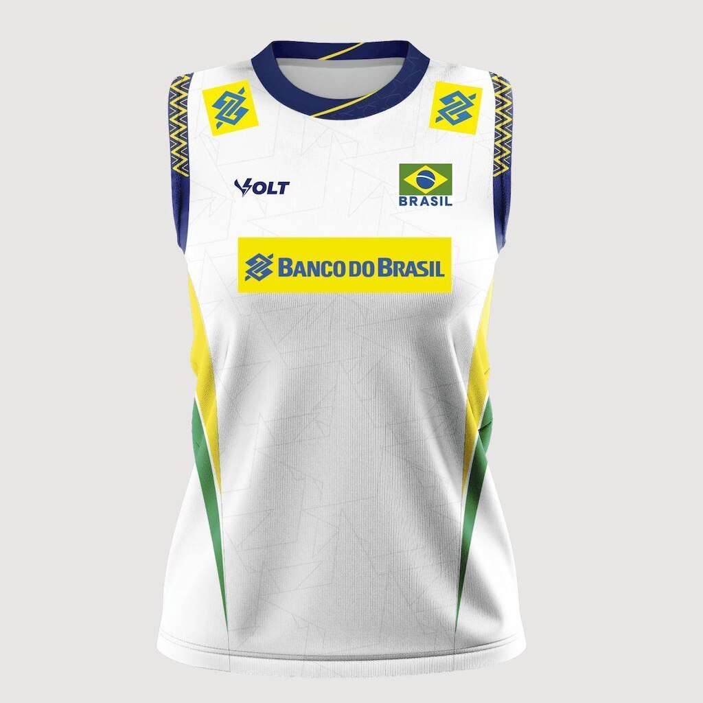 Regata Vôlei Volt Brasil CBV 2025 Oficial Masculino Branco