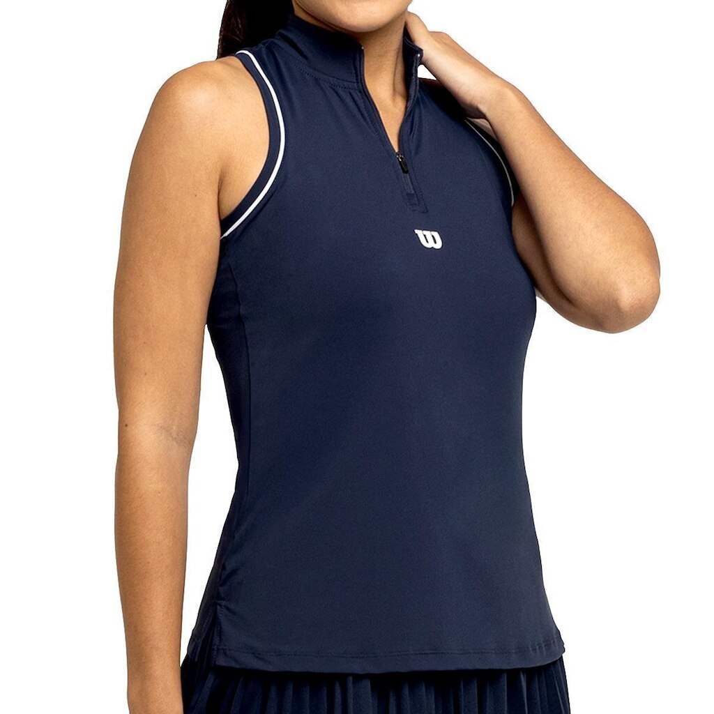 Regata Wilson Tour Zip Tank Marinho