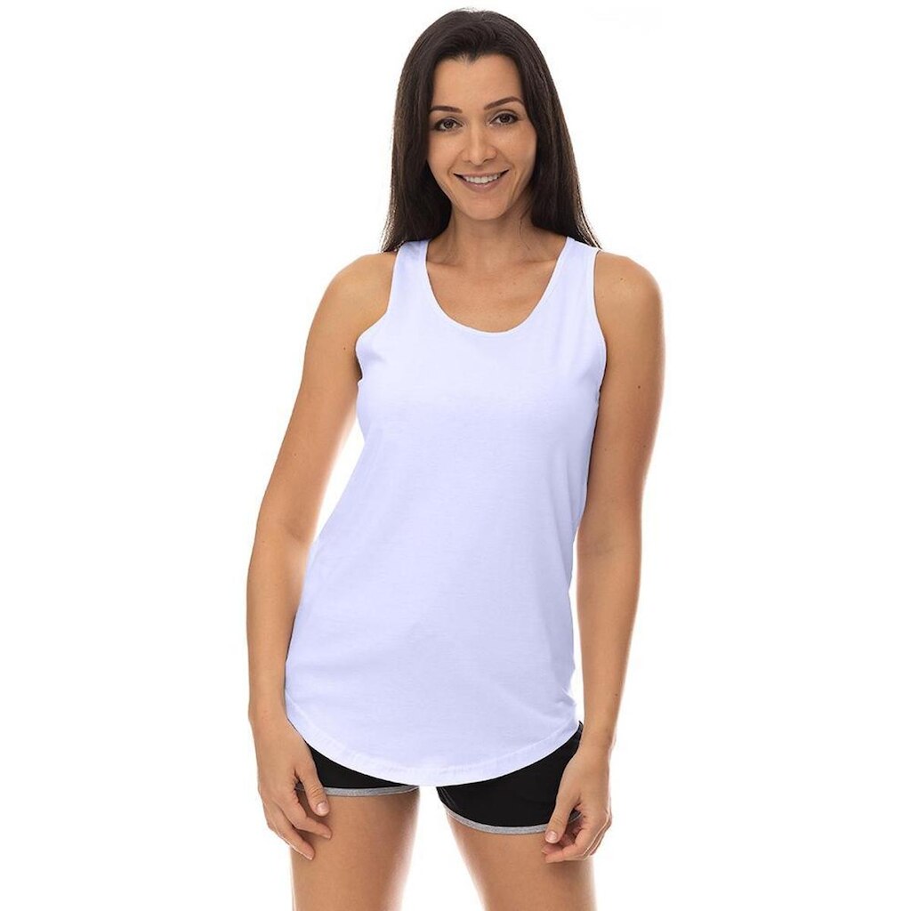 Regatas Longline Feminina MXD Conceito Lisa Sem Estampas Multicolorida