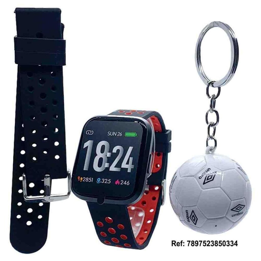 REL DE PULSO UMB-SB1424H-B/BLACK-RED. :7897523850334