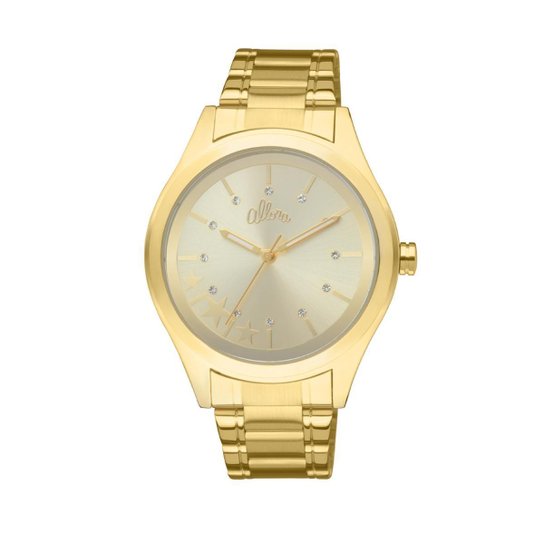 Relógio Allora Estrelas Strass - Dourado