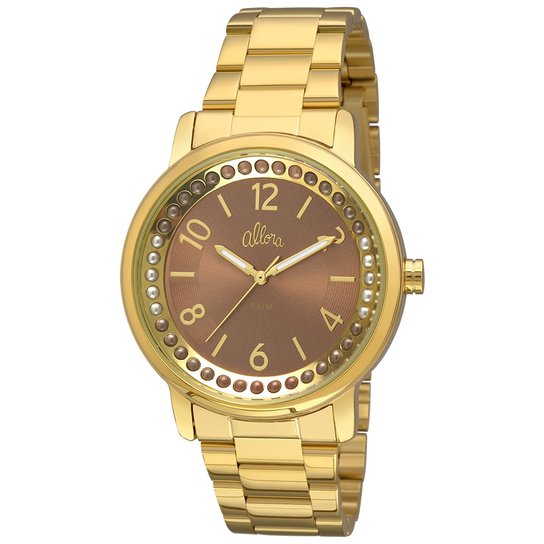 Relógio Allora Feminino Perolas - Dourado