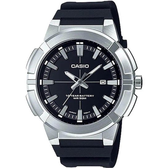 Relógio Casio Collection Masculino MTP-E172-1AVDF - Preto+Prata
