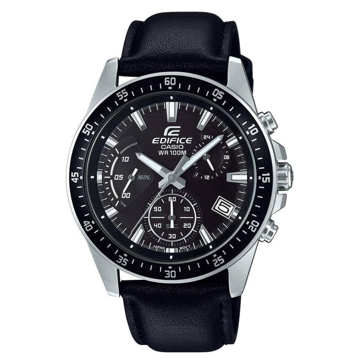 Relógio Casio Edifice Masculino - Preto+Prata | Netshoes