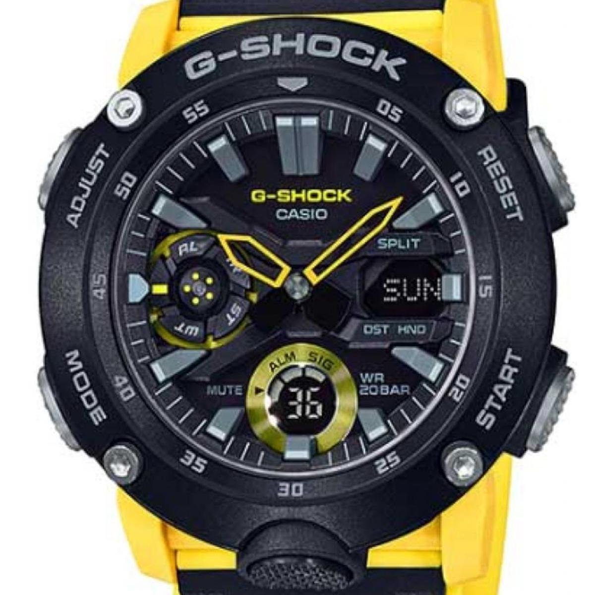 Relógio Casio G Shock Anadigi Ga 2000 1A9Dr Masculino Preto e Amarelo Netshoes Relógio Casio G Shock Anadigi Ga 2000 1A9Dr Masculino Preto e Amarelo Netshoes