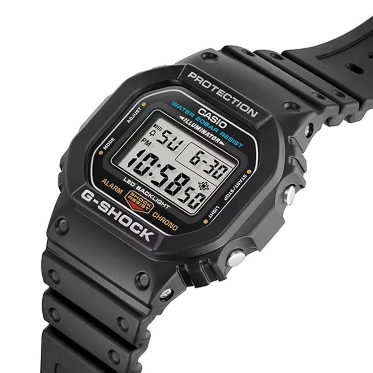 Relógio Casio G-Shock DW-5600UE-1DR - Iluminação LED Menor preço em Relógio Casio G-Shock DW-5600UE-1DR - Iluminação LED