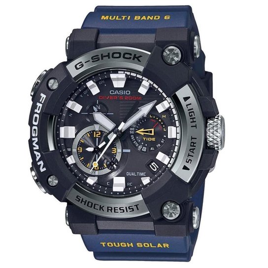 Relógio Casio G-Shock Frogman Masculino - Preto+Azul Menor preço em Relógio Casio G-Shock Frogman Masculino - Preto+Azul