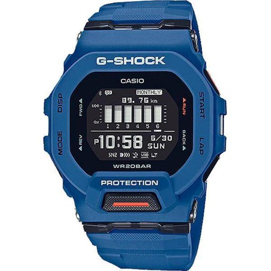 Relógio Casio G-Shock G-Squad Sports GBD-200-2DR Contador de Passos Bluetooth - Azul Menor preço em Relógio Casio G-Shock G-Squad Sports GBD-200-2DR Contador de Passos Bluetooth - Azul