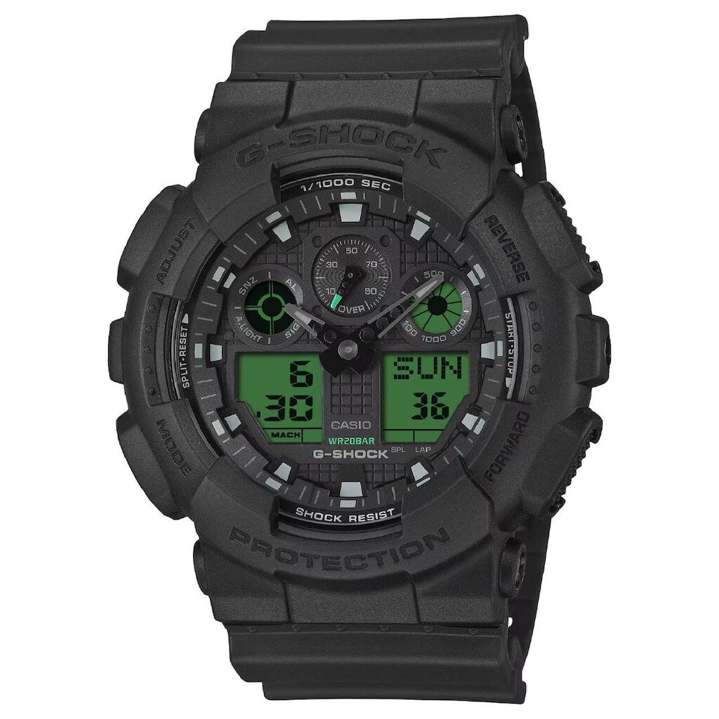Relógio Casio G-Shock GA-100BEG-1ADR Black and Electro Green