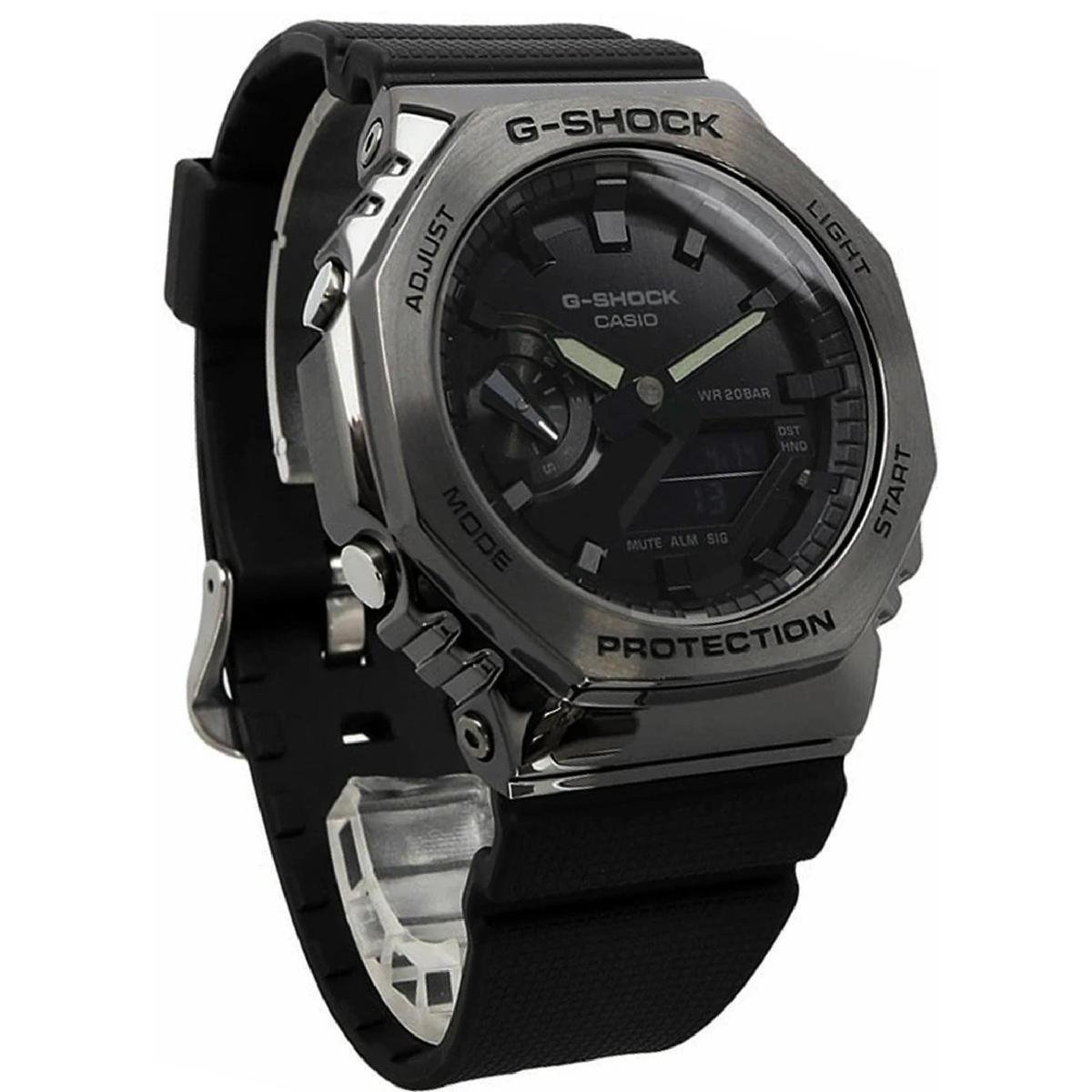 Relógio Casio G-SHOCK GM-2100BB-1ADR Metal Covered - Preto | Netshoes