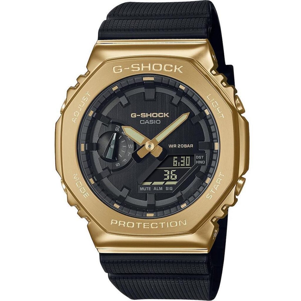 Relógio Casio Masculino Ref: Gm-2100g-1a9dr G-Shock Anadigi Aço Dourado