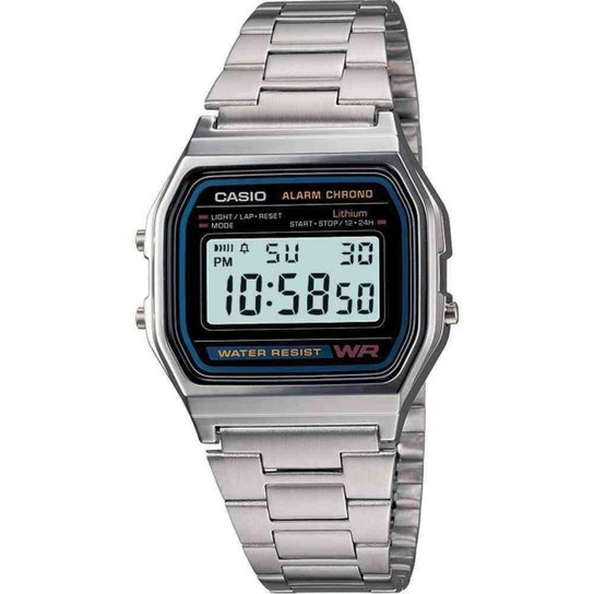 Relógio Casio Vintage Unissex Prata Digital A158WA-1DF - Prata Menor preço em Relógio Casio Vintage Unissex Prata Digital A158WA-1DF - Prata