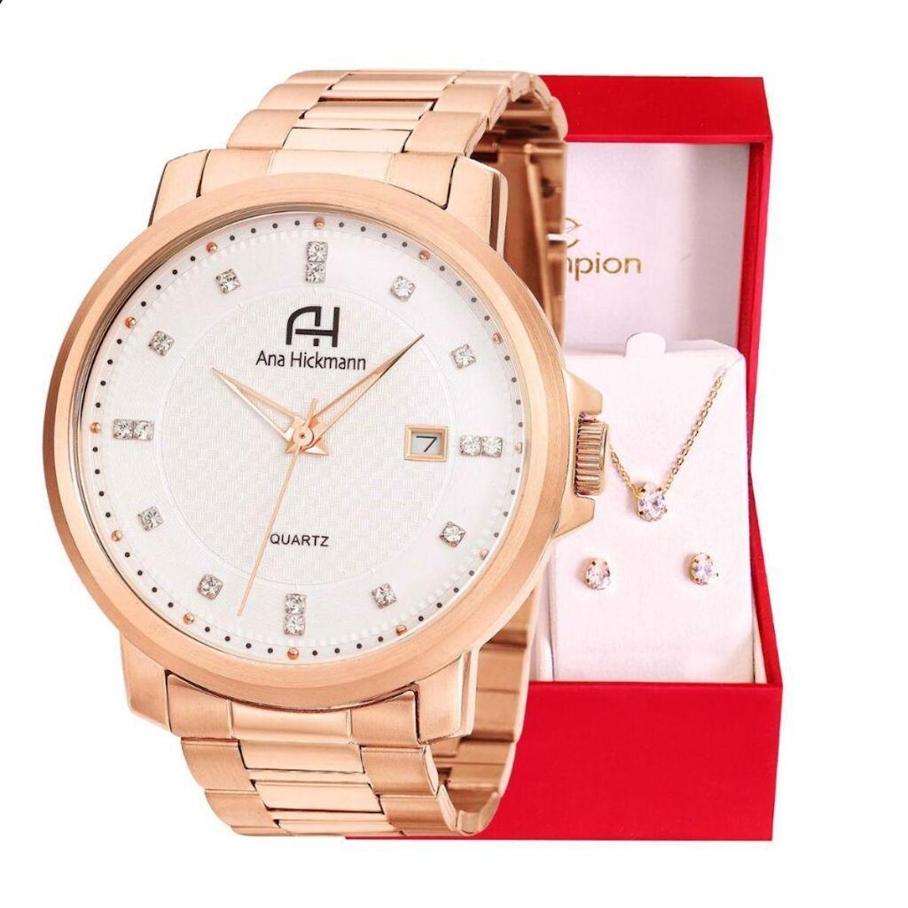 Relógio Champion Ana Hickmann Feminino Rosé AH29061Z + Kit