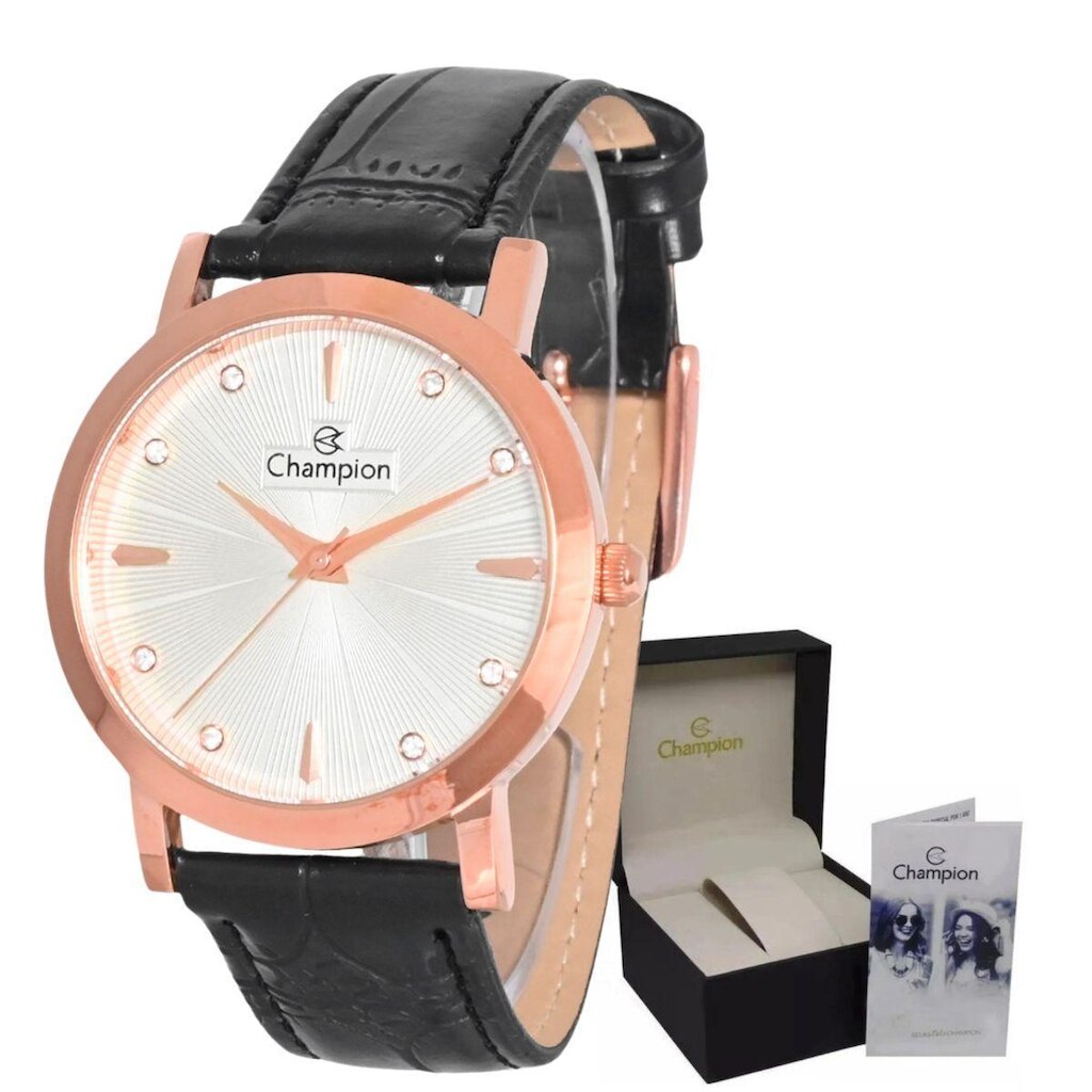 Relógio Champion de Pulso Mulher Pulseira Couro Padrão
