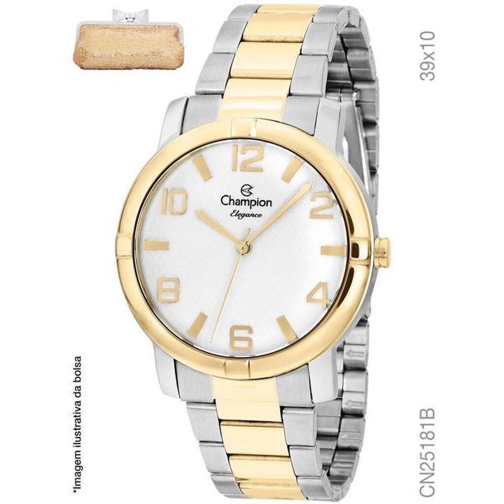 Relógio Champion Feminino Elegance CN25181B Quartz Prata