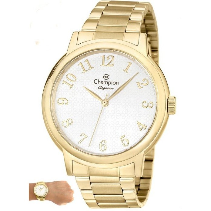 Relógio Champion Feminino Elegance CN26368H - Dourado | Netshoes