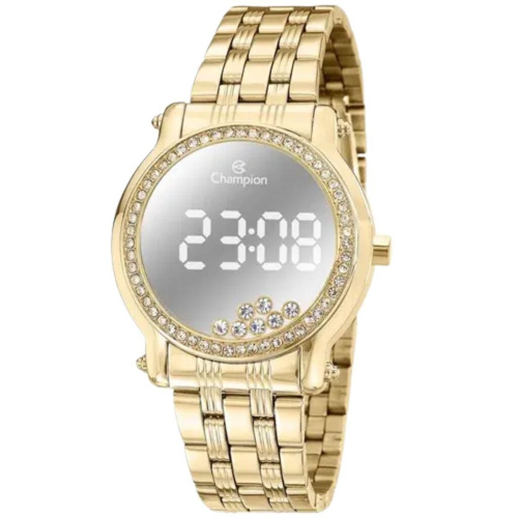 Relógio Champion Feminino Led CH48055B Dourado