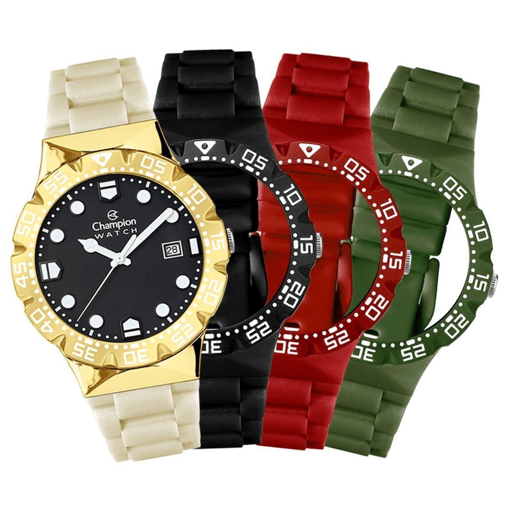 Relógio Champion Troca Pulseiras CP31901N Prova D'Água 100m