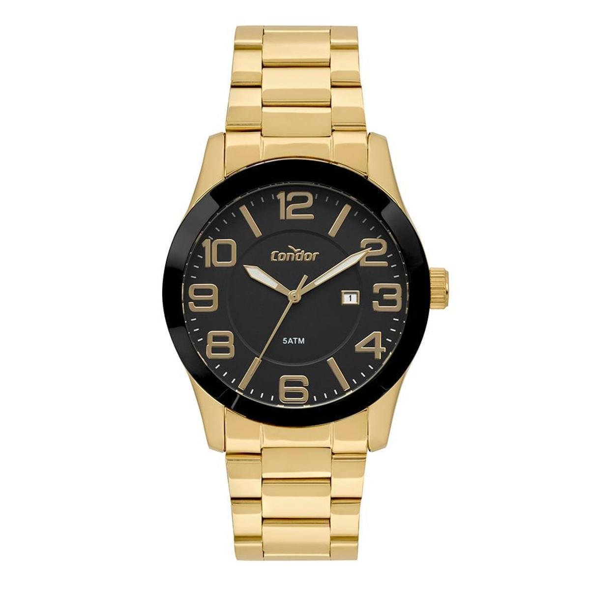 relogio masculino dourado netshoes