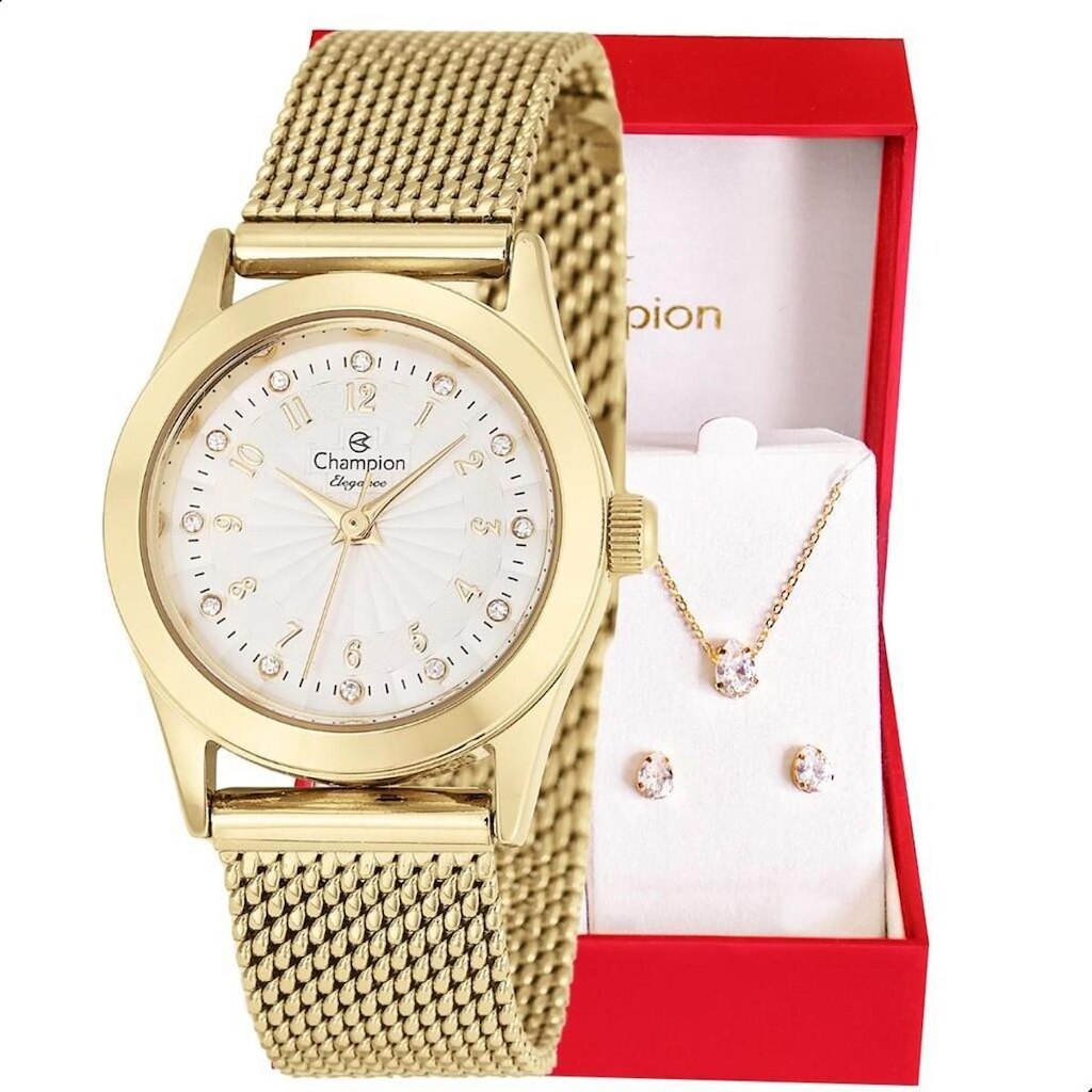 Relógio de Pulso Feminino Champion Dourado Mini CF24000O