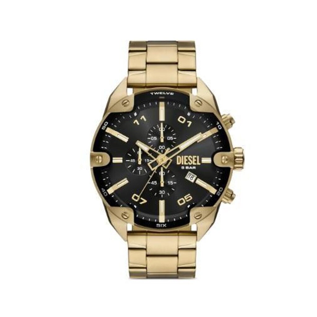 Relógio Diesel Masculino Spiked em Aço Dourado DZ4678