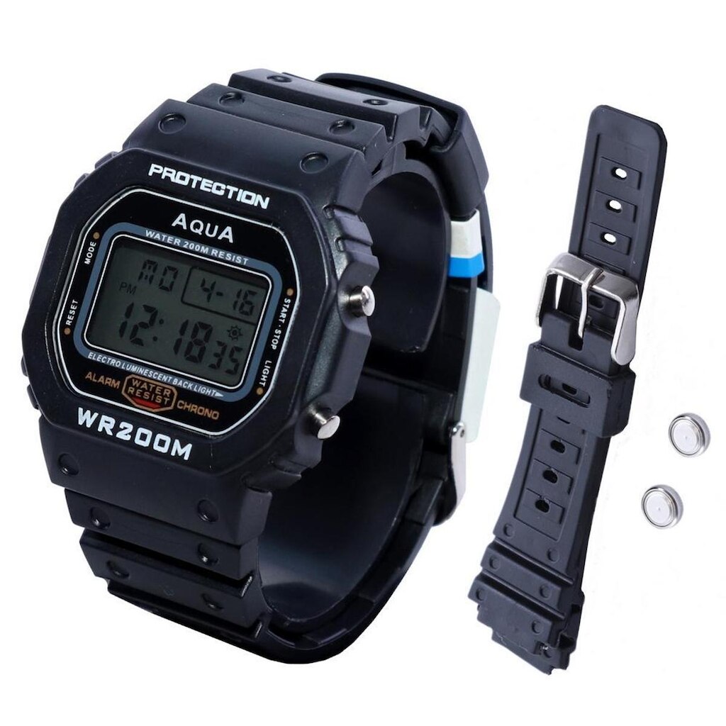 Relógio Digital Aqua GP-519 Pulseira Pilha Extra
