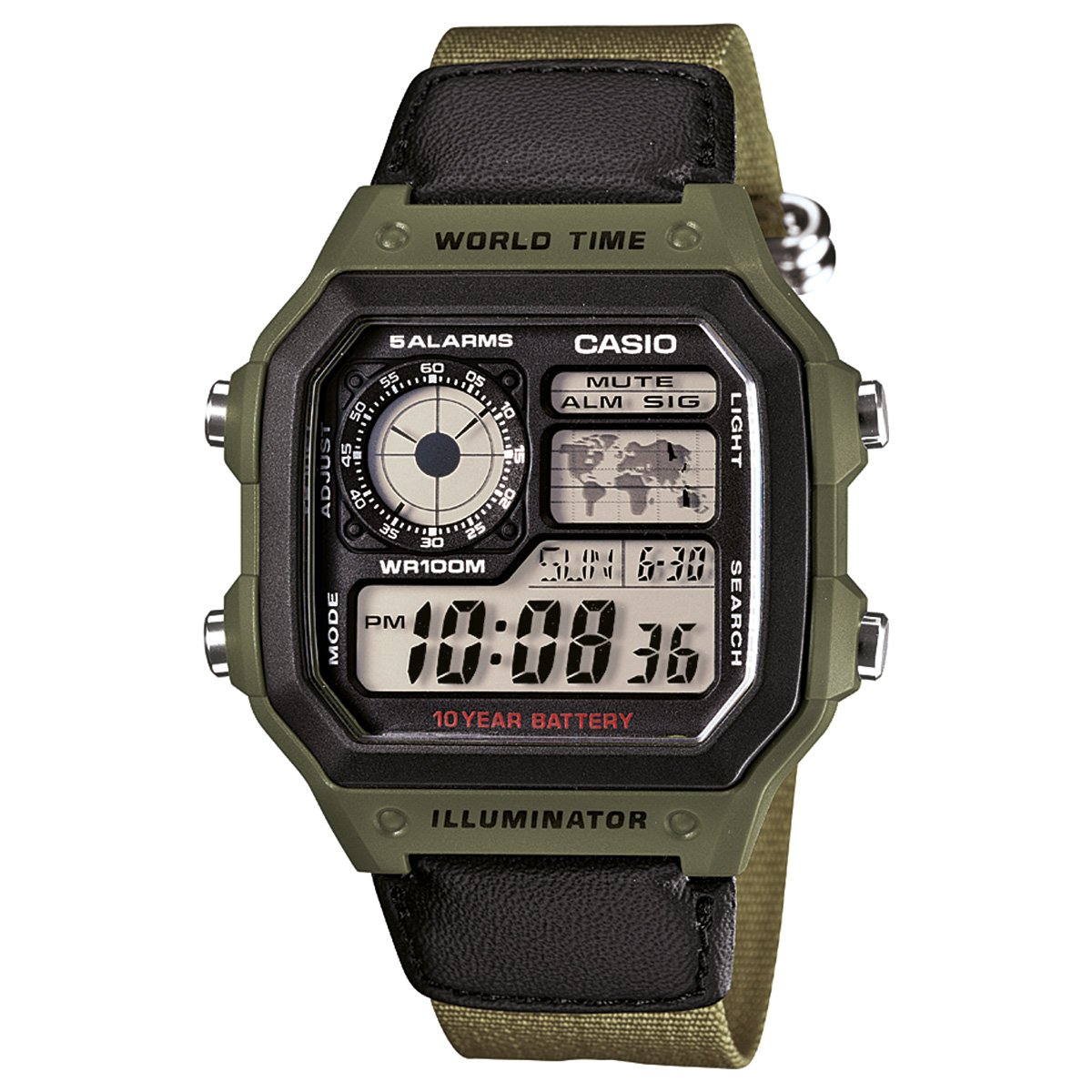 Relógio Digital Casio AE-1200WHB-3BVDF Masculino Menor preço em Relógio Digital Casio AE-1200WHB-3BVDF Masculino